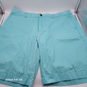 Brooks Brothers 346 Mens Aqua Blue Cotton Shorts W40 Made in Sri Lanka